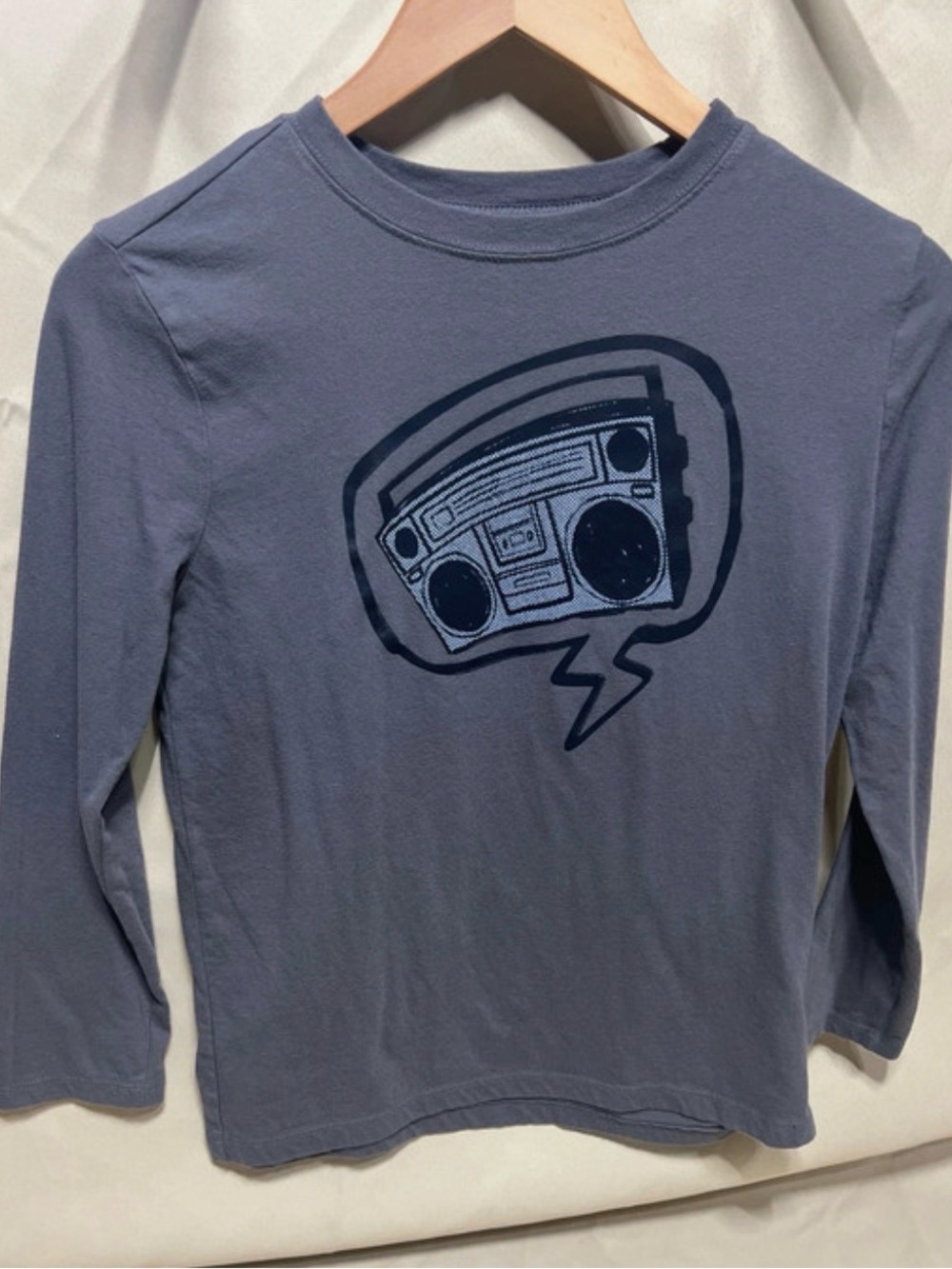 OshKosh B'gosh Slate Blue Long Sleeve Tee with Navy Boombox Graphic